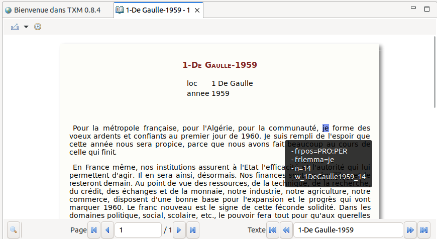Première page de l'édition du premier texte du corpus VOEUX.