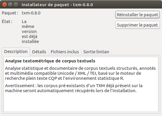 Installation avec `Gdebi`.