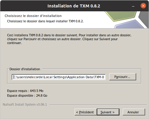 Choix du chemin d’installation