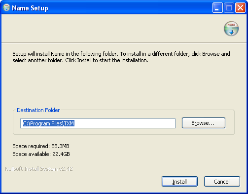 Choix du chemin d’installation avant TXM 0.8.2