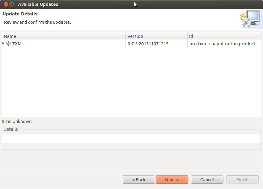 Étape 2 : Détail des mises à jour.