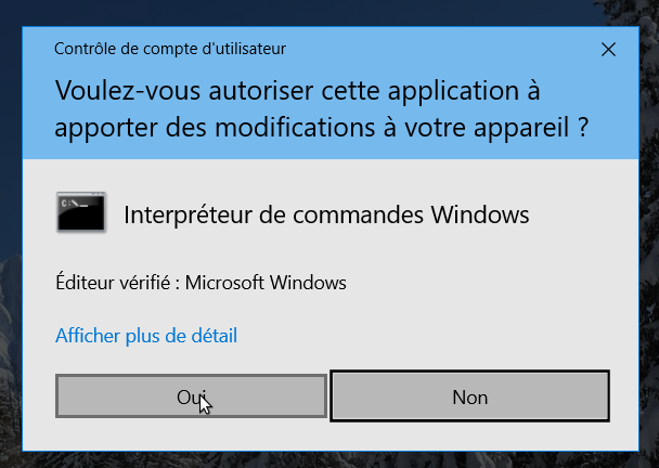 Autoriser l’Interpréteur de commandes à apporter des modifications