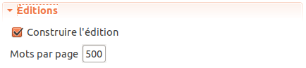 Paramètre `Éditions`.