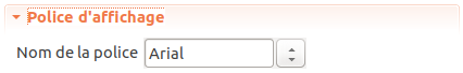 Paramètre `Police d’affichage`.